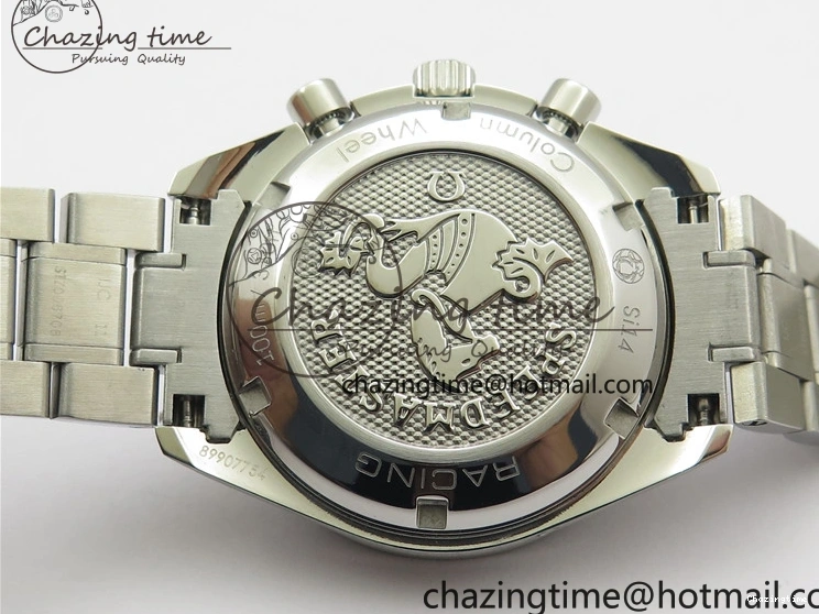 0507 Elegant Speedmaster Racing Master SS HRF 1:1 Best Edition White Dial on SS Bracelet A 7864